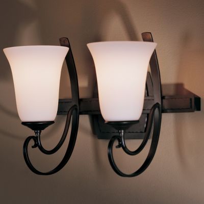 Scroll Double Wall Sconce With Glass by Hubbardton Forge - Starlight Lighting USA and Canada